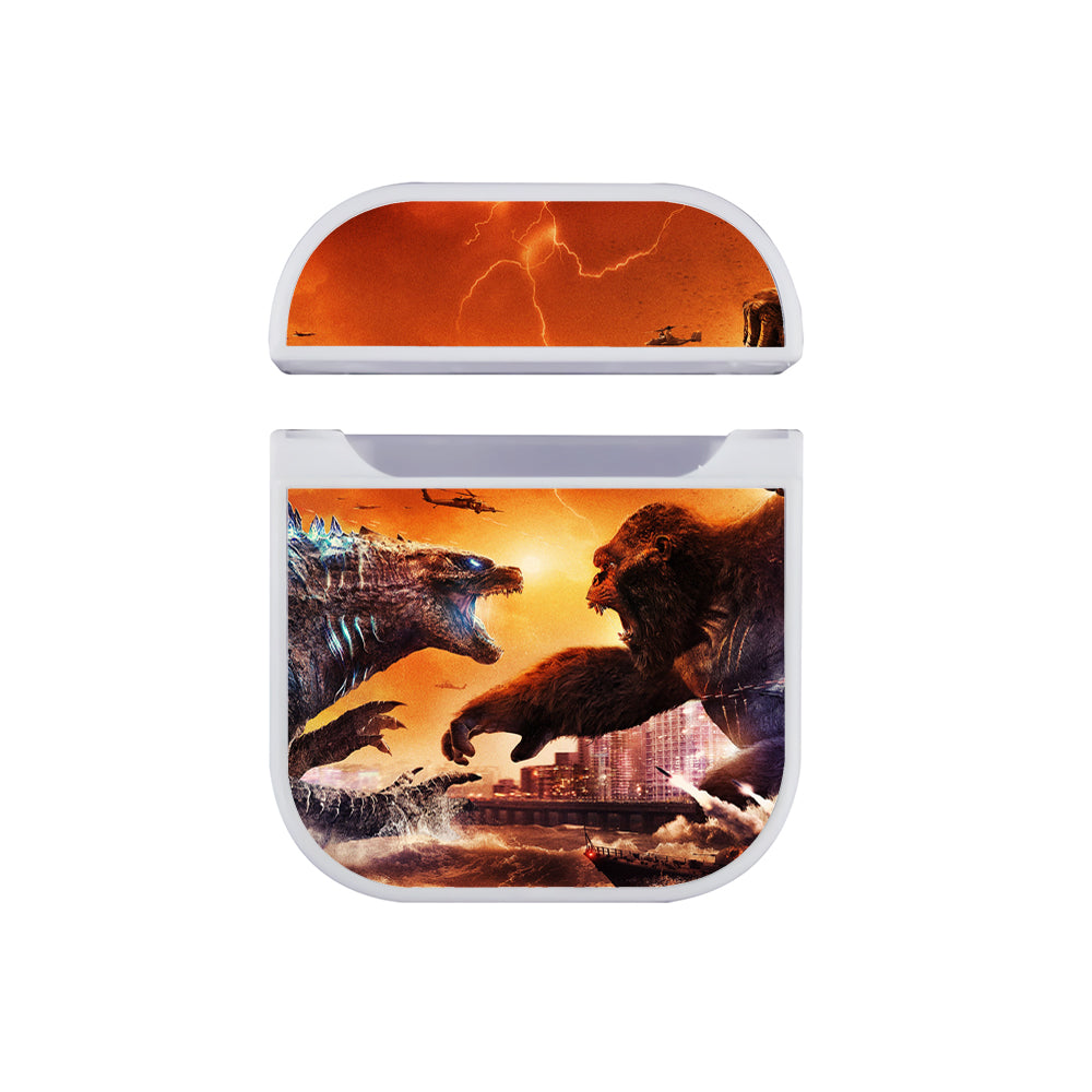 Godzilla VS Kong Sea Battle Hard Plastic Case Cover For Apple Airpods
