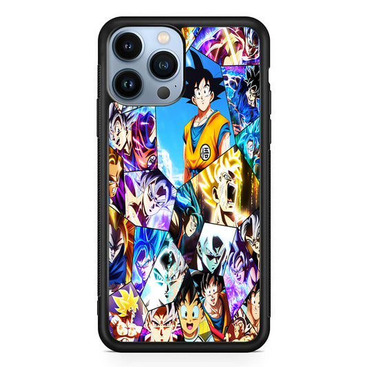 Goku Evolution Collage iPhone 14 Pro Max Case-Phone Case-Rubber Black (2D Case)-Altracase