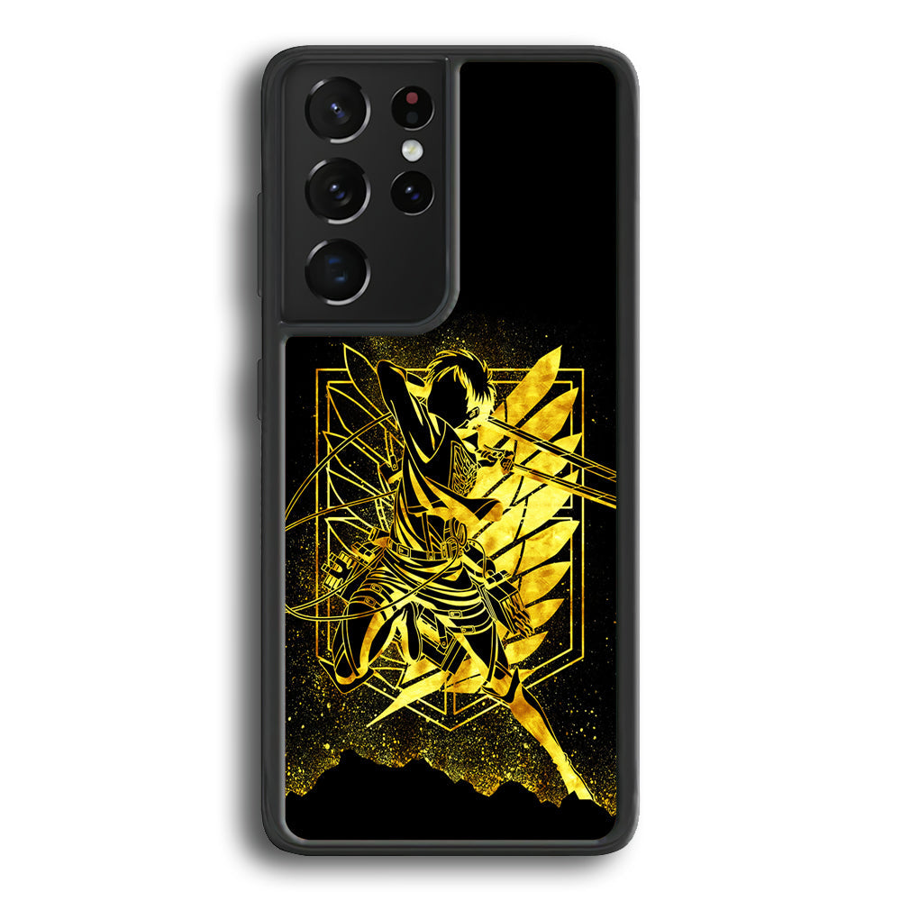 Golden Eren Attack On Titan Samsung Galaxy S25 Ultra Case-Phone Case-3D Case-Altracase