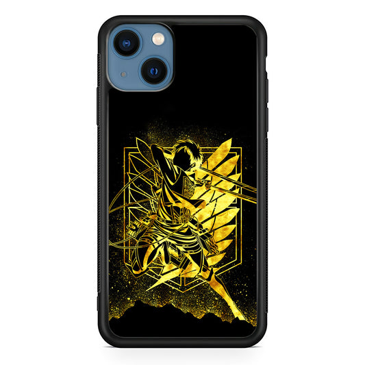 Golden Eren Attack On Titan iPhone 14 Plus Case