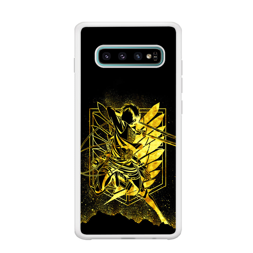 Golden Eren Attack On Titan Samsung Galaxy S10 Case