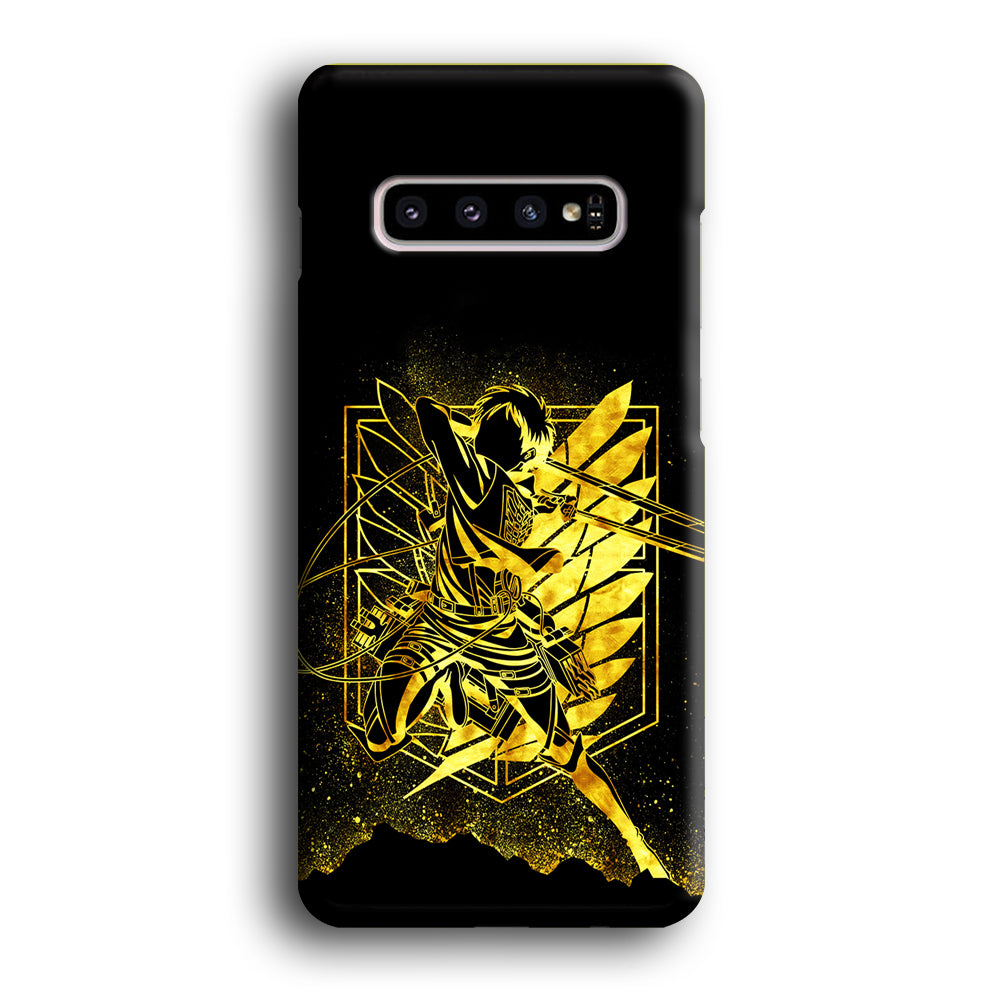 Golden Eren Attack On Titan Samsung Galaxy S10 Plus Case