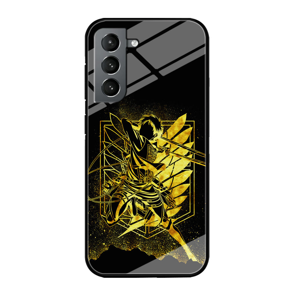 Golden Eren Attack On Titan Samsung Galaxy S22 Plus Case-Phone Case-Tempered Glass Case-Altracase