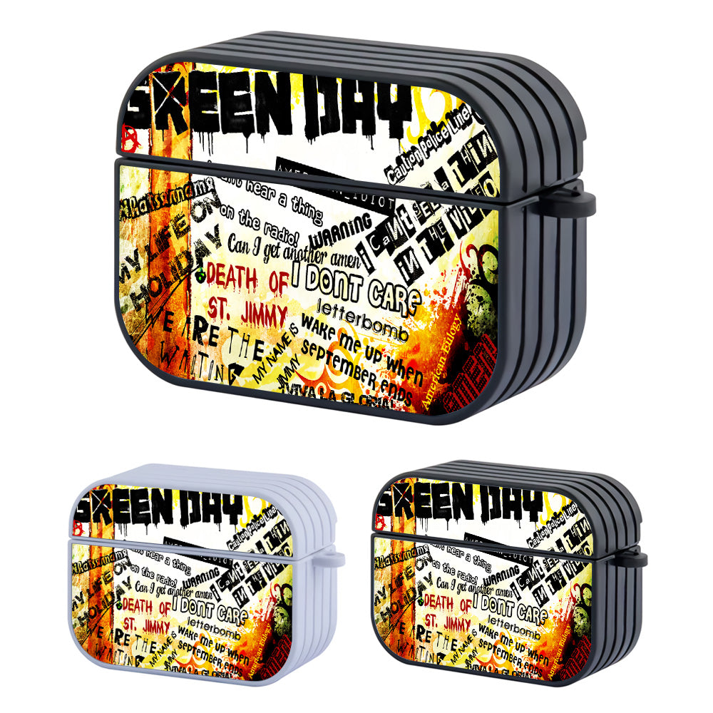 Green Day Song Title Hard Plastic Case Cover For Apple Airpods Pro