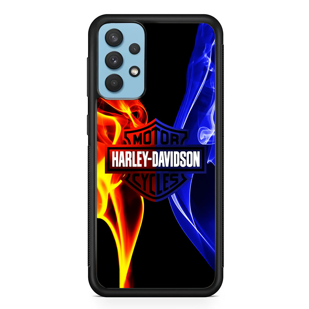 Harley Blue Red Fire Samsung Galaxy A32 Case