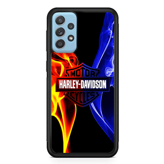 Harley Blue Red Fire Samsung Galaxy A52 Case