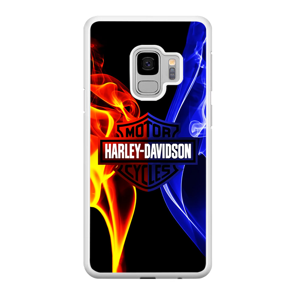 Harley Blue Red Fire Samsung Galaxy S9 Case