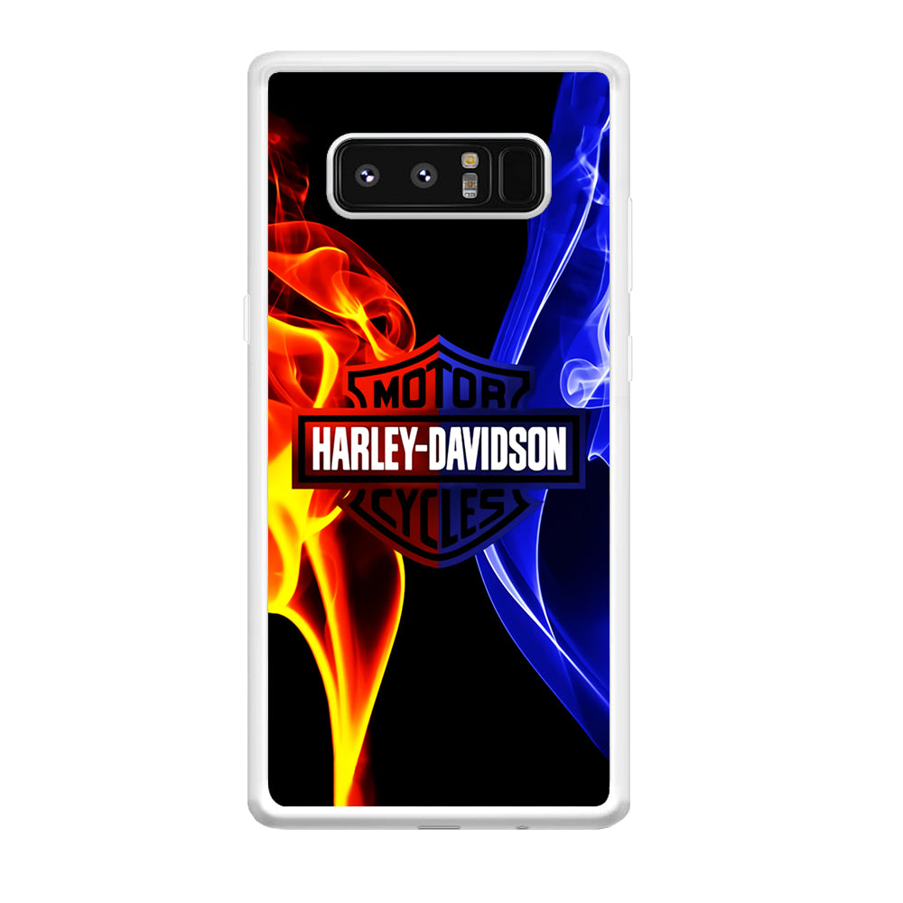 Harley Blue Red Fire Samsung Galaxy Note 8 Case