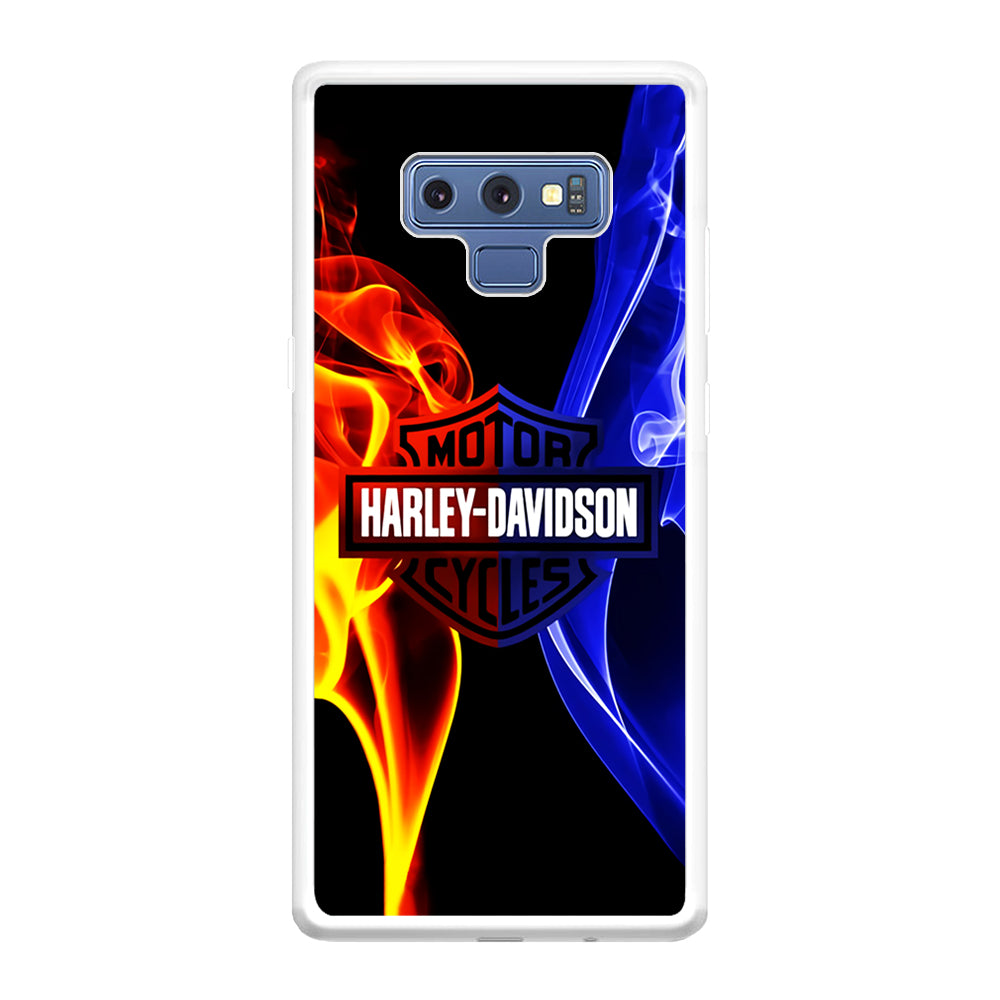 Harley Blue Red Fire Samsung Galaxy Note 9 Case