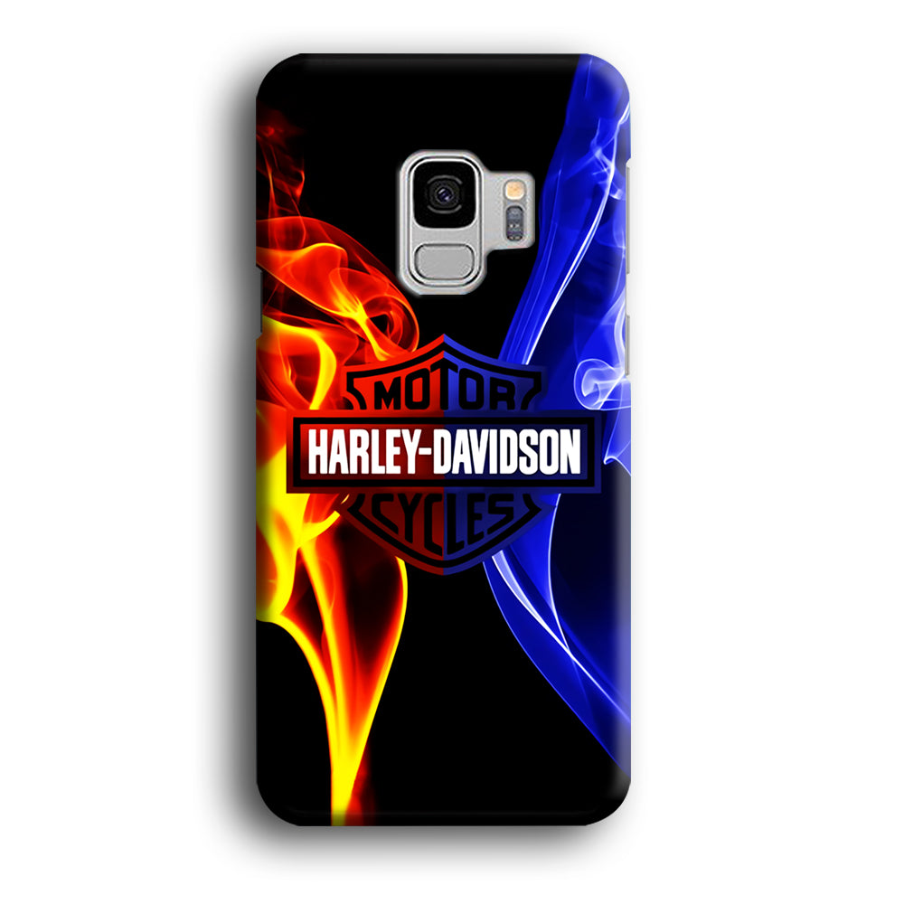 Harley Blue Red Fire Samsung Galaxy S9 Case