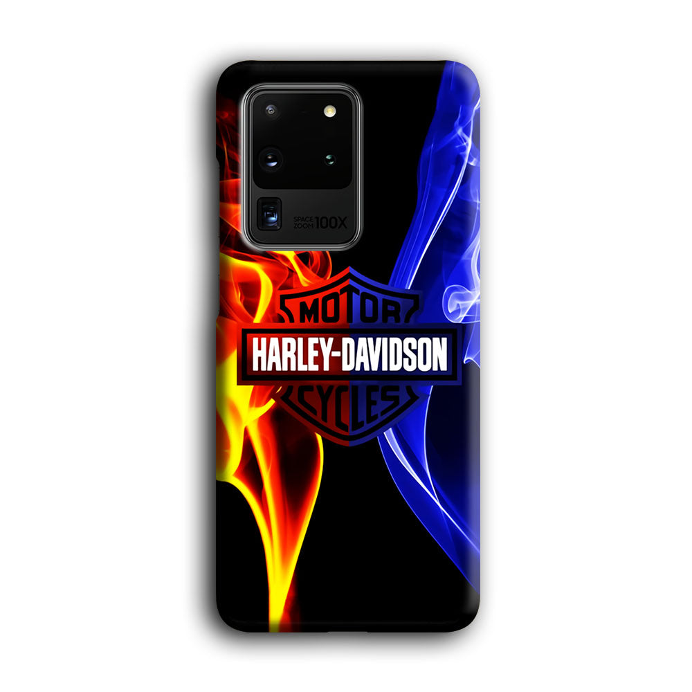 Harley Blue Red Fire Samsung Galaxy S20 Ultra Case