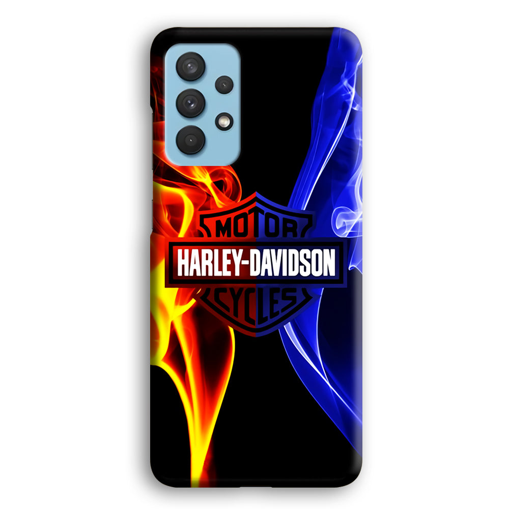 Harley Blue Red Fire Samsung Galaxy A32 Case