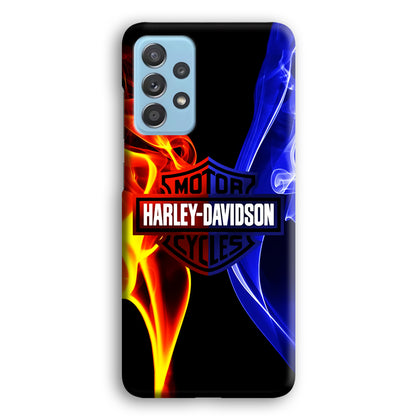 Harley Blue Red Fire Samsung Galaxy A72 Case-Phone Case-Rubber White (2D Case)-Altracase
