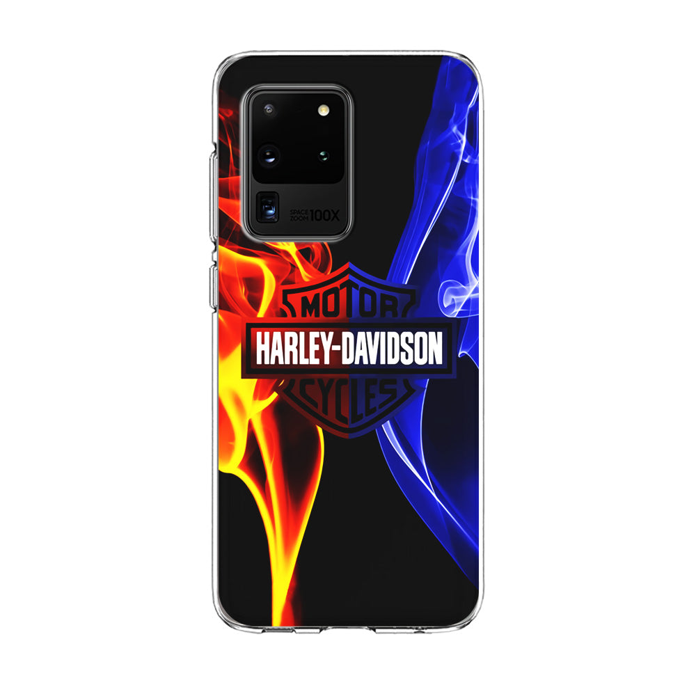 Harley Blue Red Fire Samsung Galaxy S20 Ultra Case