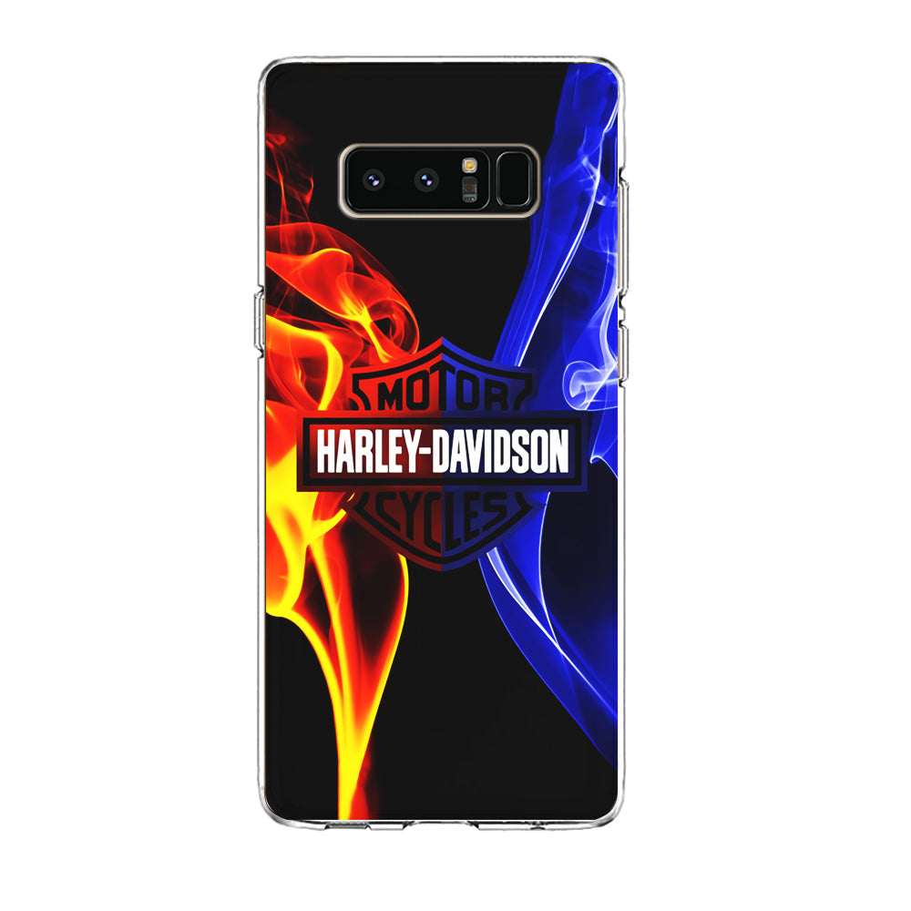 Harley Blue Red Fire Samsung Galaxy Note 8 Case