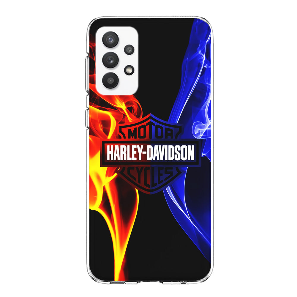 Harley Blue Red Fire Samsung Galaxy A32 Case