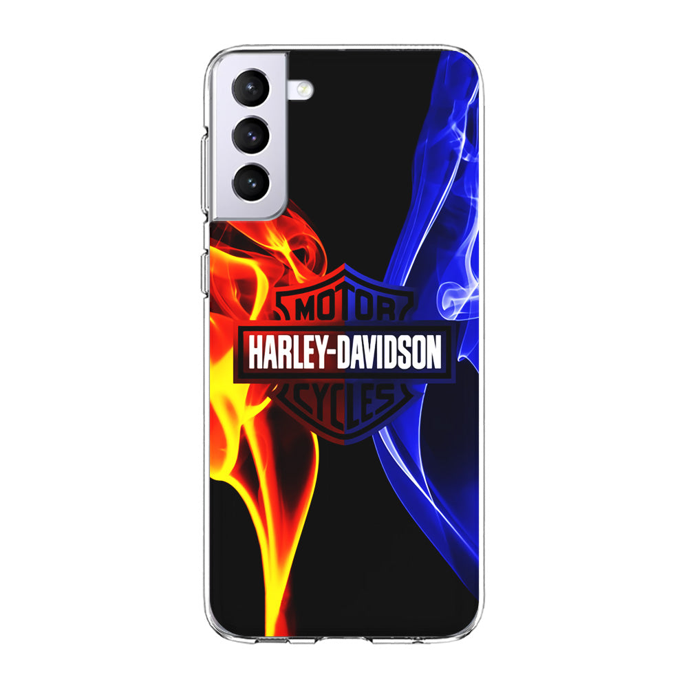 Harley Blue Red Fire Samsung Galaxy S21 Plus Case