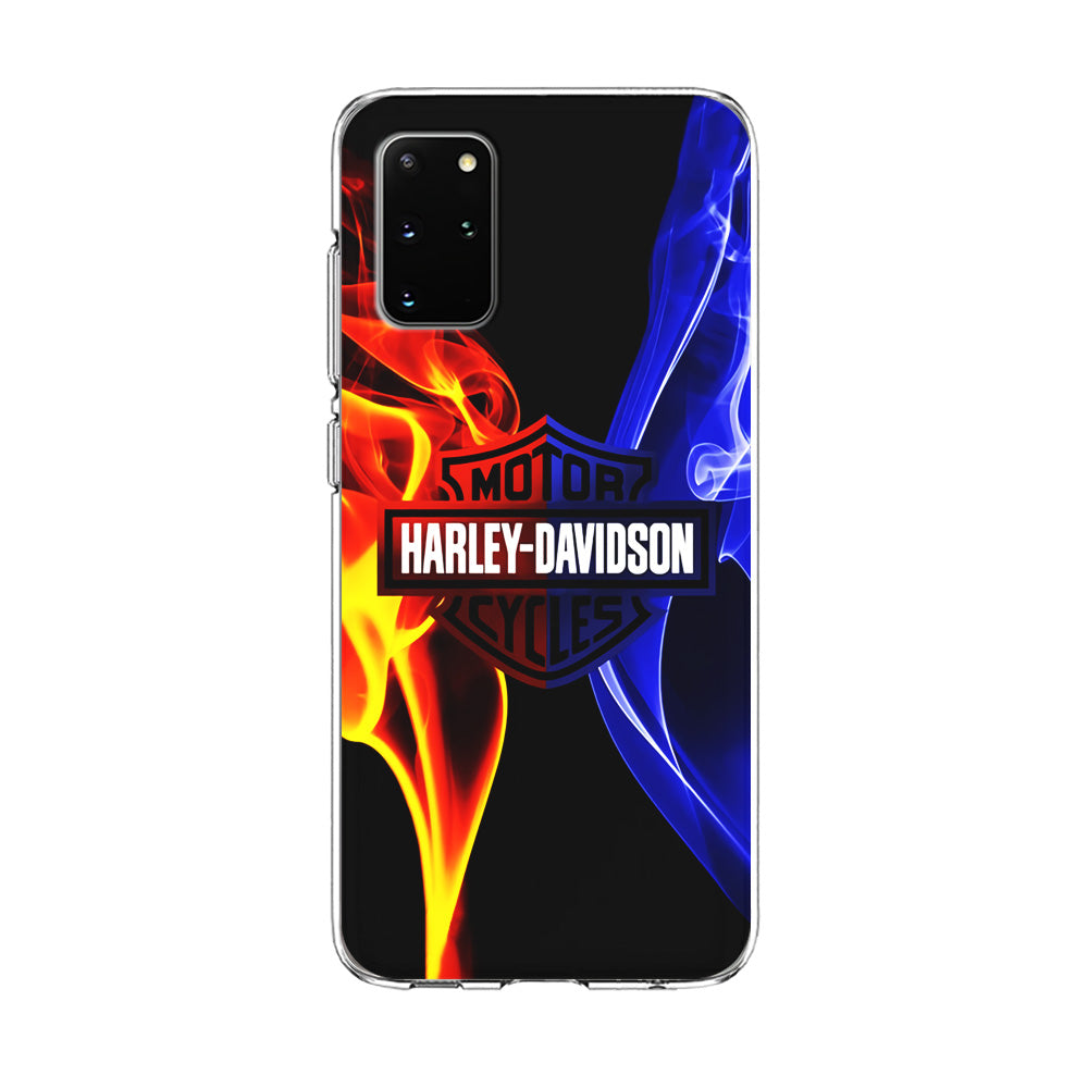 Harley Blue Red Fire Samsung Galaxy S20 Plus Case