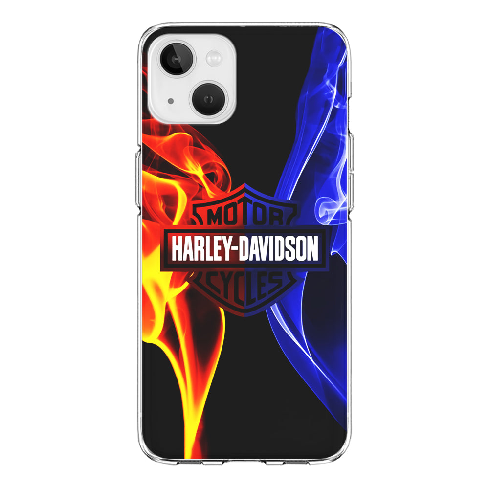 Harley Blue Red Fire iPhone 14 Plus Case