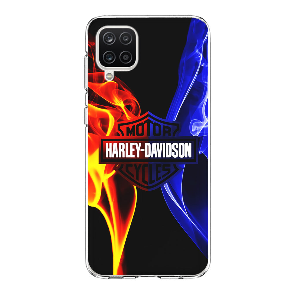 Harley Blue Red Fire Samsung Galaxy A12 Case