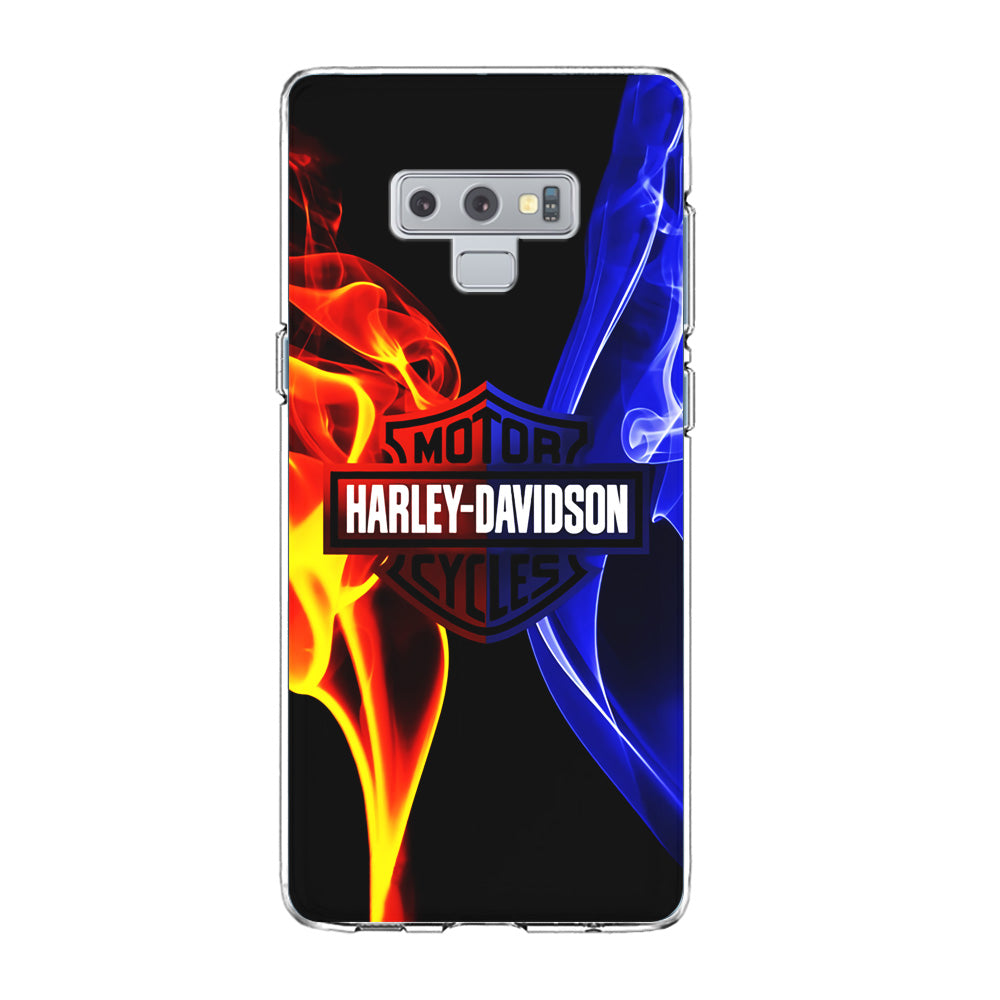 Harley Blue Red Fire Samsung Galaxy Note 9 Case