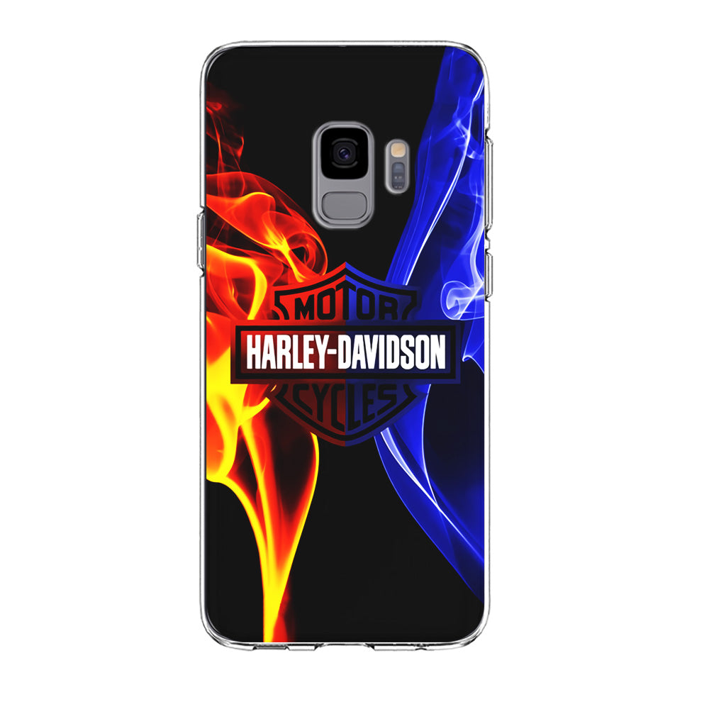 Harley Blue Red Fire Samsung Galaxy S9 Case