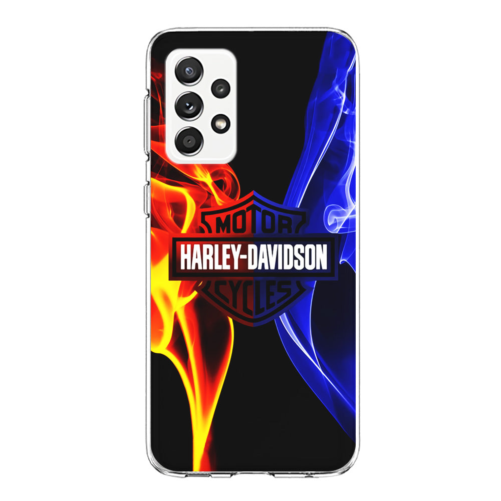 Harley Blue Red Fire Samsung Galaxy A52 Case