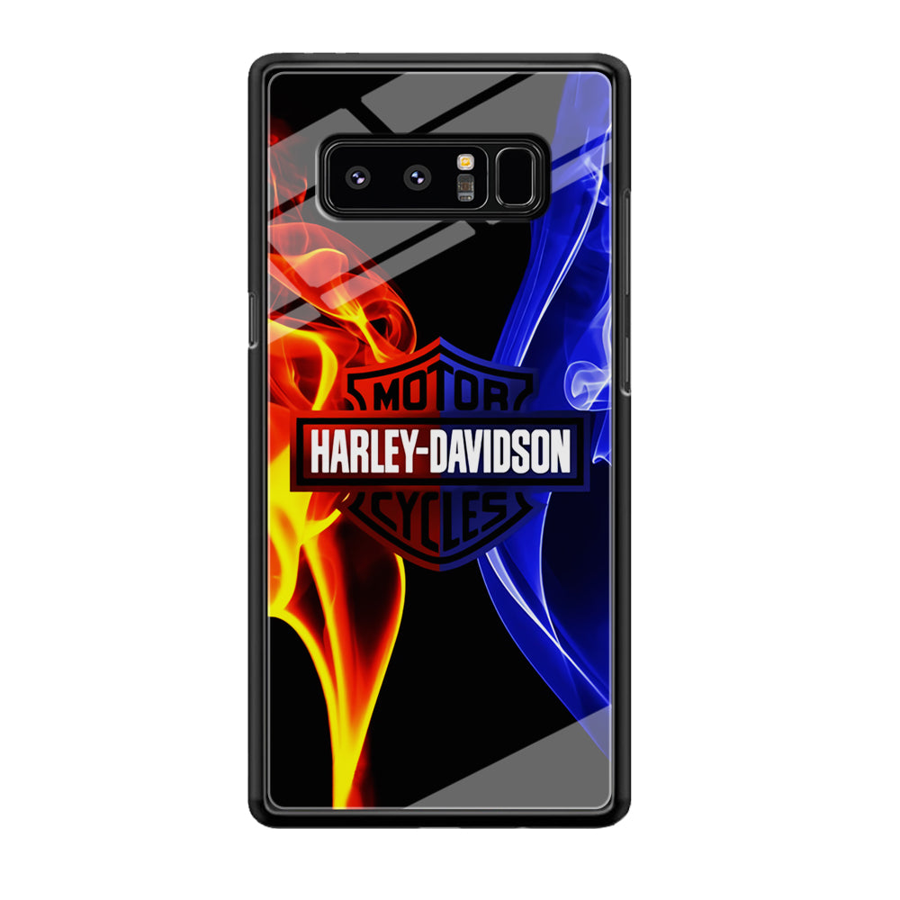 Harley Blue Red Fire Samsung Galaxy Note 8 Case