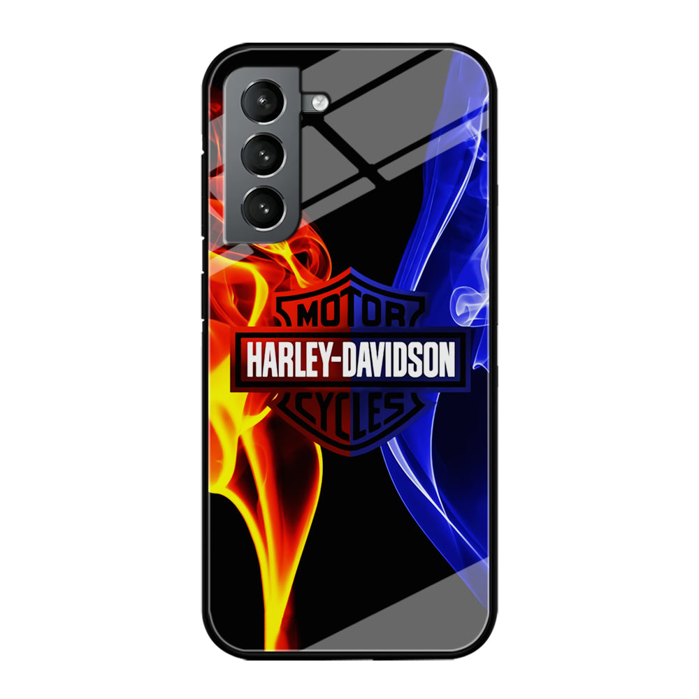 Harley Blue Red Fire Samsung Galaxy S21 Case