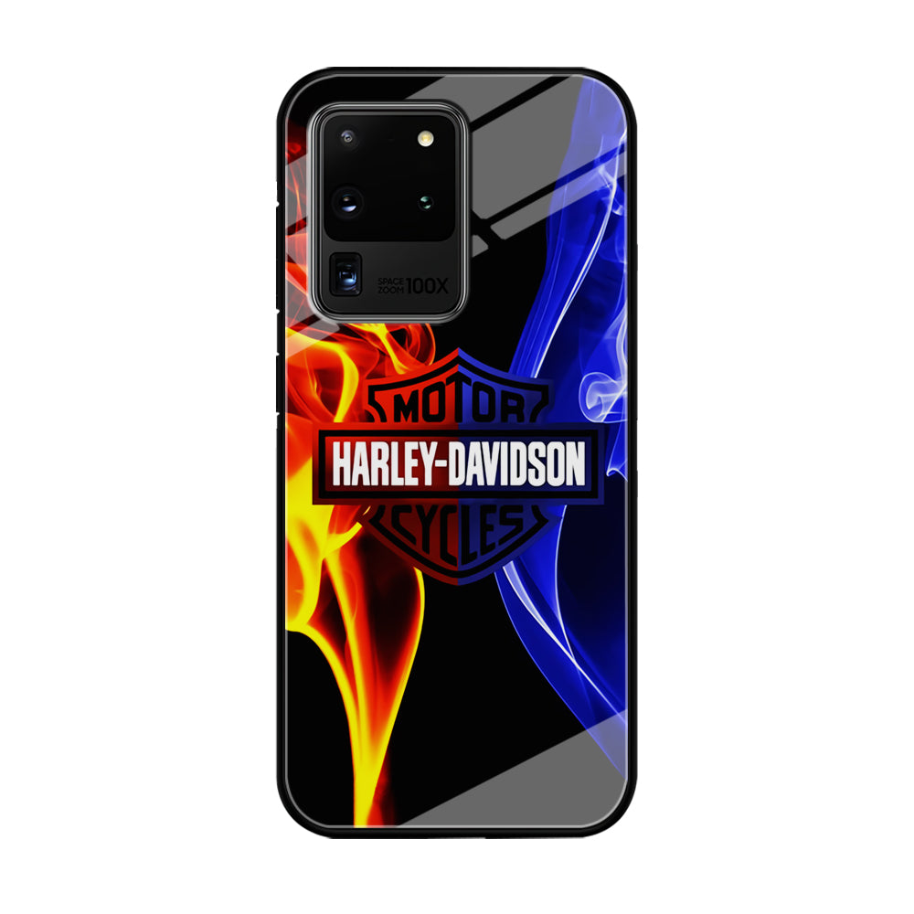 Harley Blue Red Fire Samsung Galaxy S20 Ultra Case