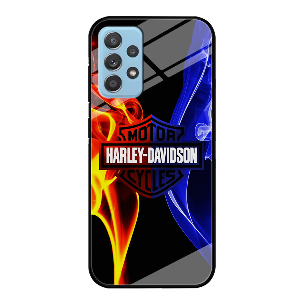 Harley Blue Red Fire Samsung Galaxy A52 Case