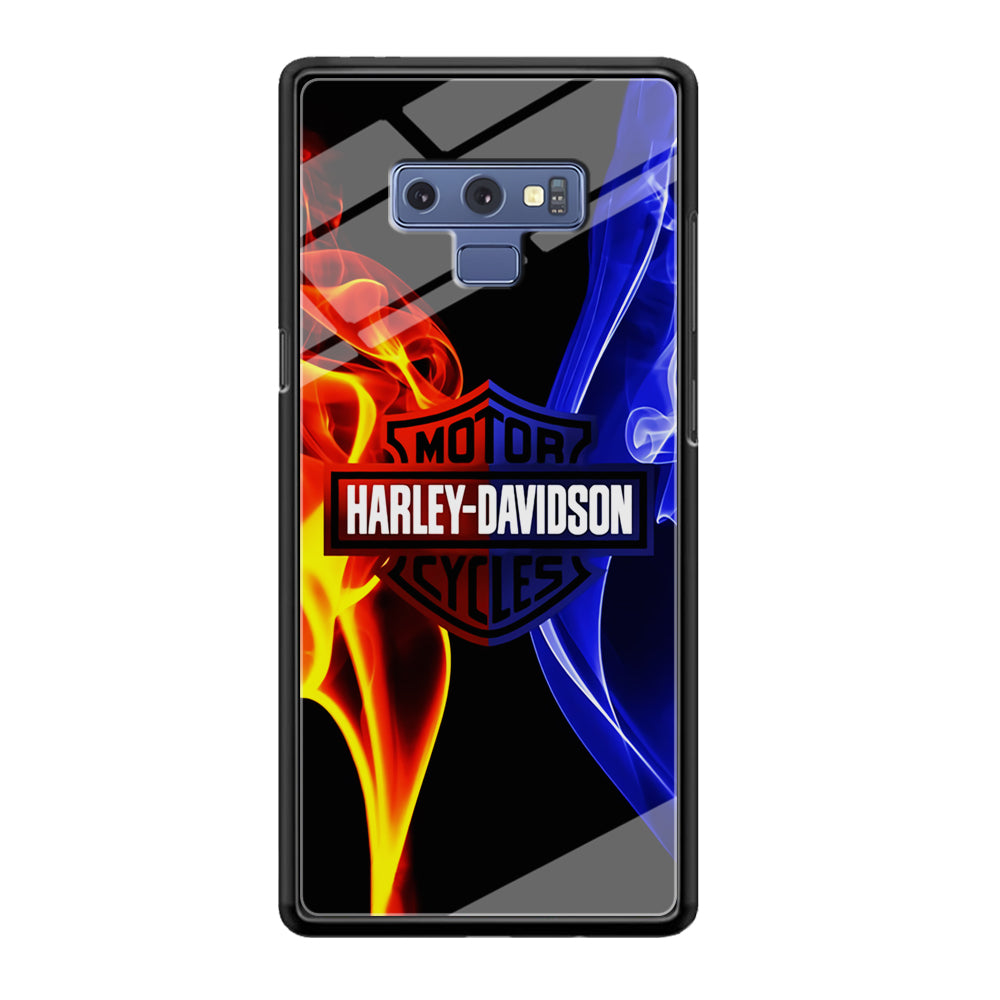 Harley Blue Red Fire Samsung Galaxy Note 9 Case