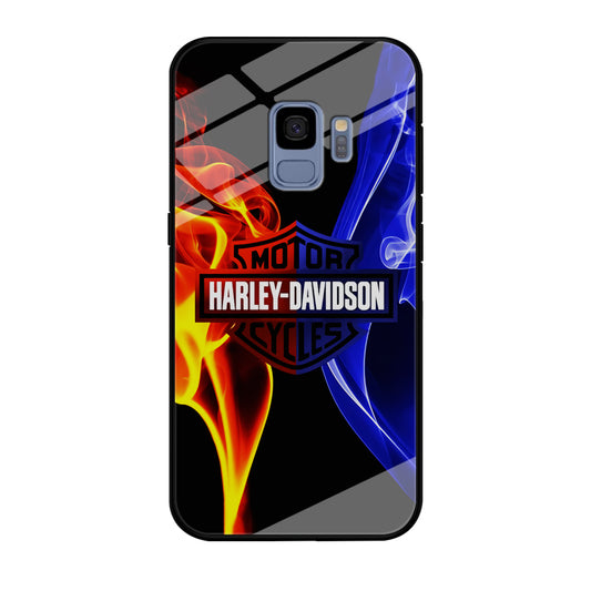 Harley Blue Red Fire Samsung Galaxy S9 Case