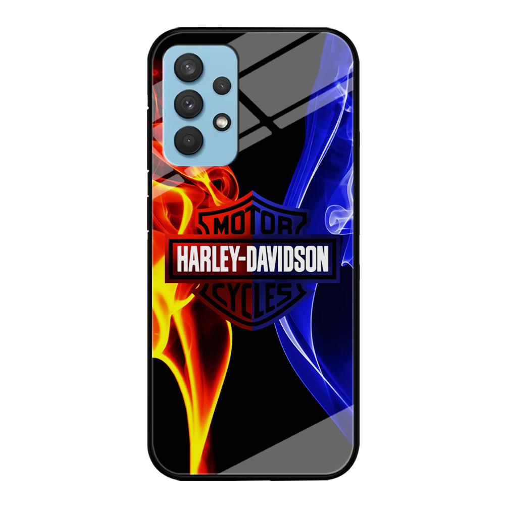 Harley Blue Red Fire Samsung Galaxy A32 Case