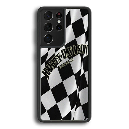 Harley Davidson Black White Flag Samsung Galaxy S24 Ultra Case