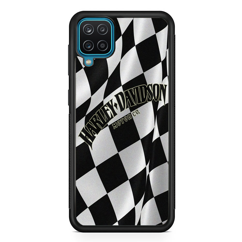 Harley Davidson Black White Flag Samsung Galaxy A12 Case