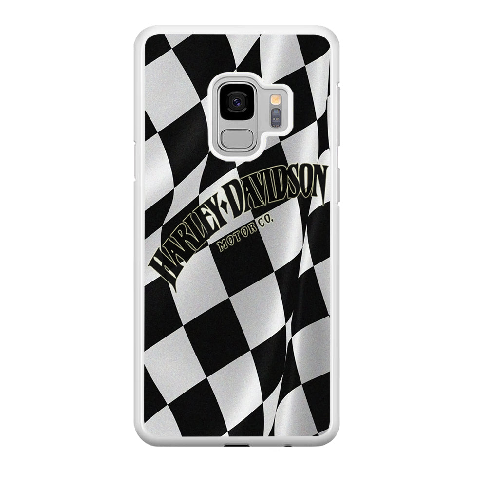 Harley Davidson Black White Flag Samsung Galaxy S9 Case