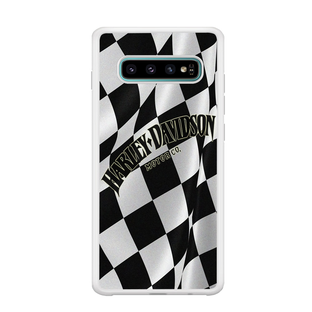 Harley Davidson Black White Flag Samsung Galaxy S10 Case