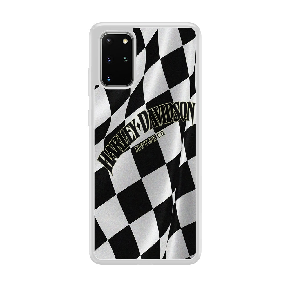 Harley Davidson Black White Flag Samsung Galaxy S20 Plus Case