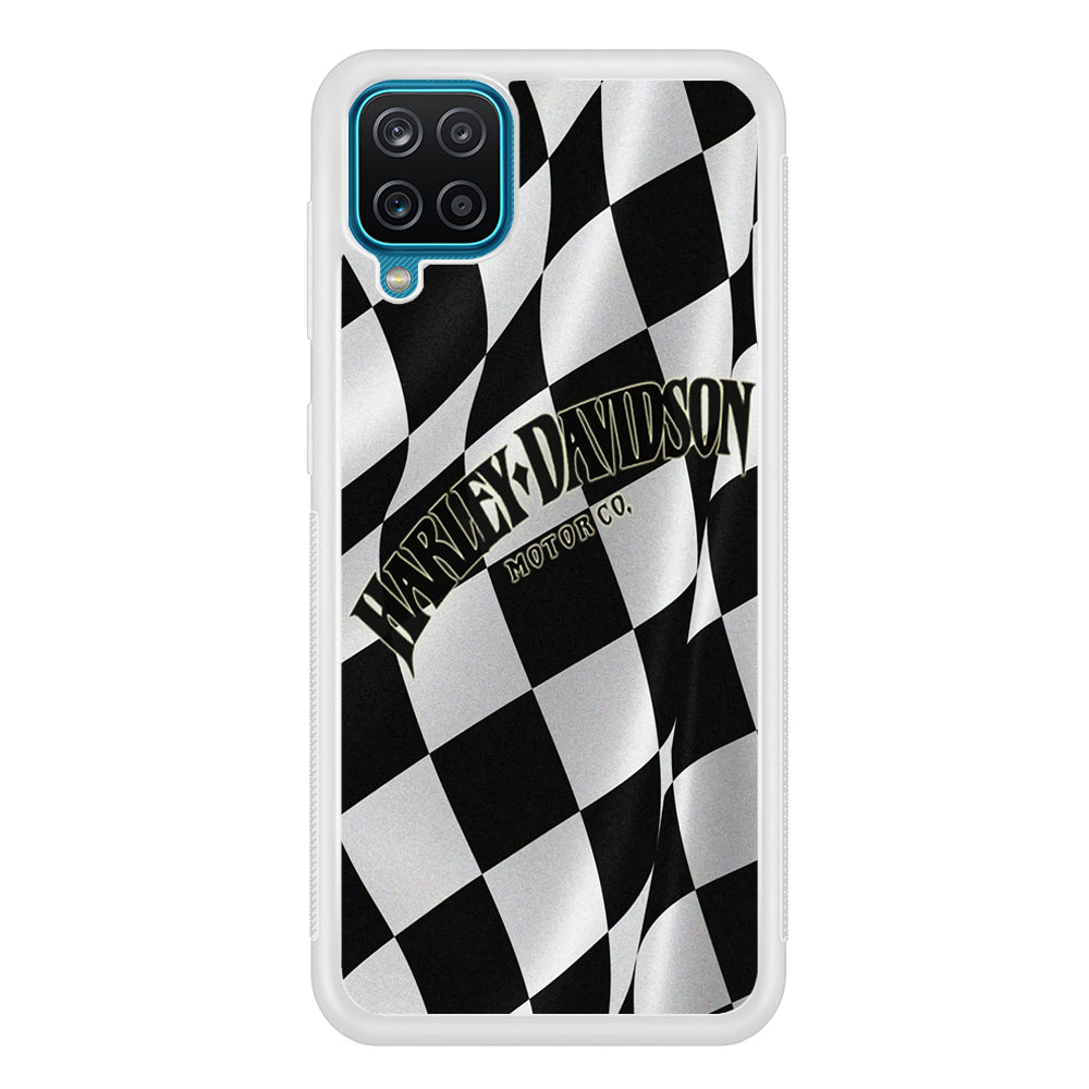 Harley Davidson Black White Flag Samsung Galaxy A12 Case