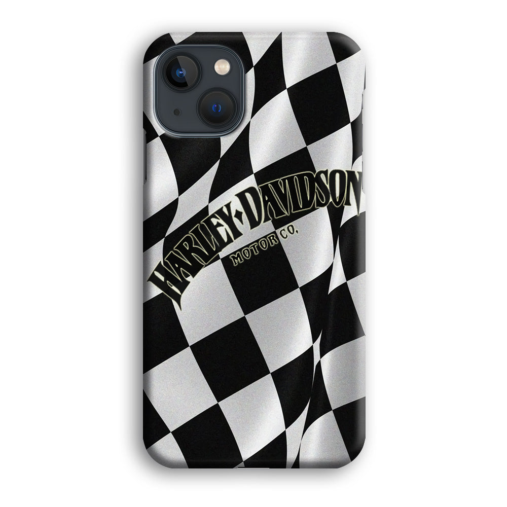 Harley Davidson Black White Flag iPhone 14 Plus Case