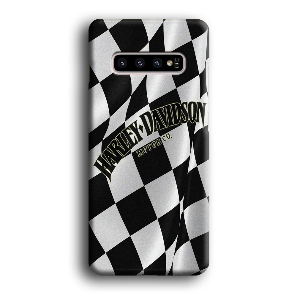 Harley Davidson Black White Flag Samsung Galaxy S10 Plus Case