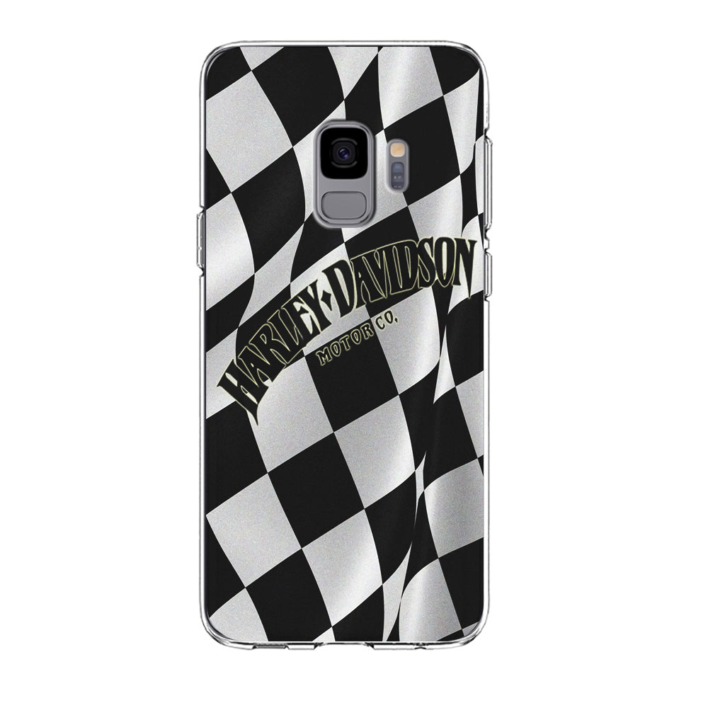 Harley Davidson Black White Flag Samsung Galaxy S9 Case