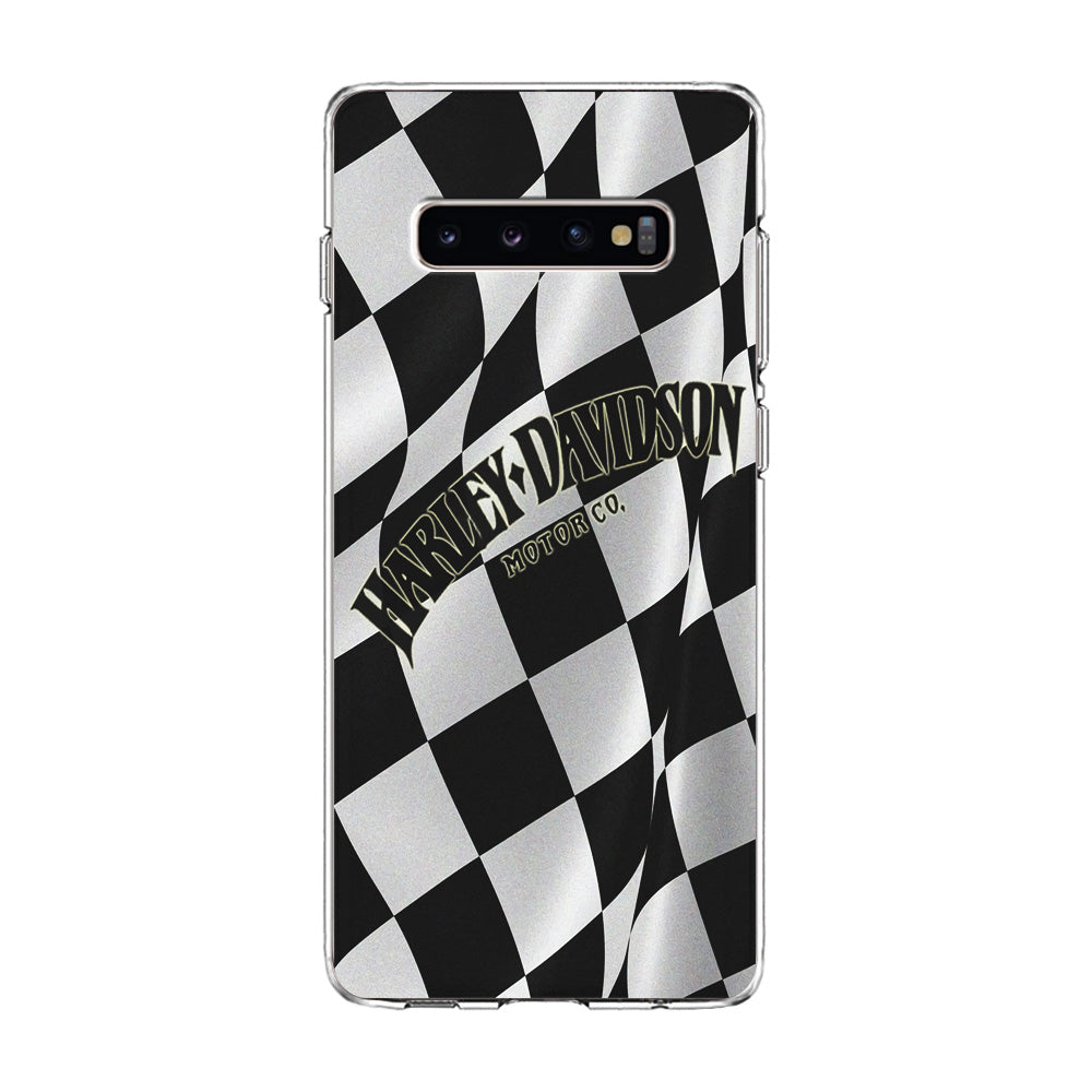 Harley Davidson Black White Flag Samsung Galaxy S10 Plus Case