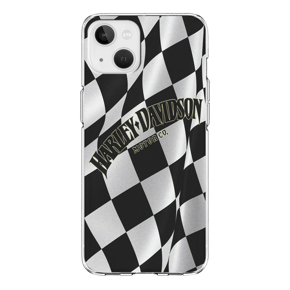 Harley Davidson Black White Flag iPhone 14 Plus Case