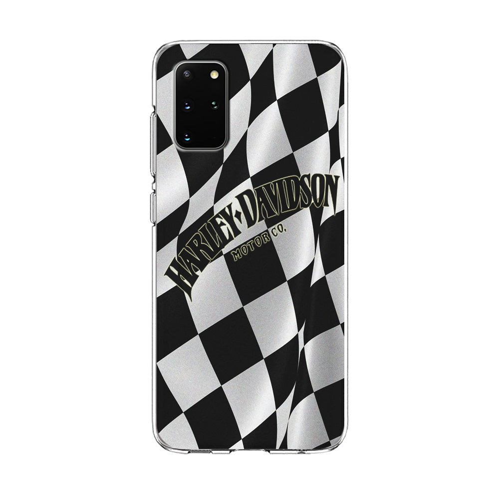 Harley Davidson Black White Flag Samsung Galaxy S20 Plus Case