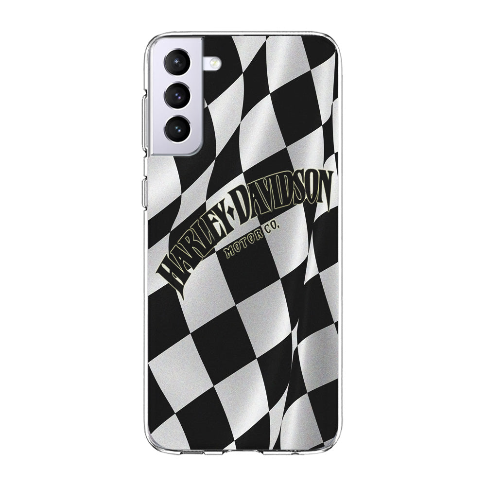 Harley Davidson Black White Flag Samsung Galaxy S21 Plus Case