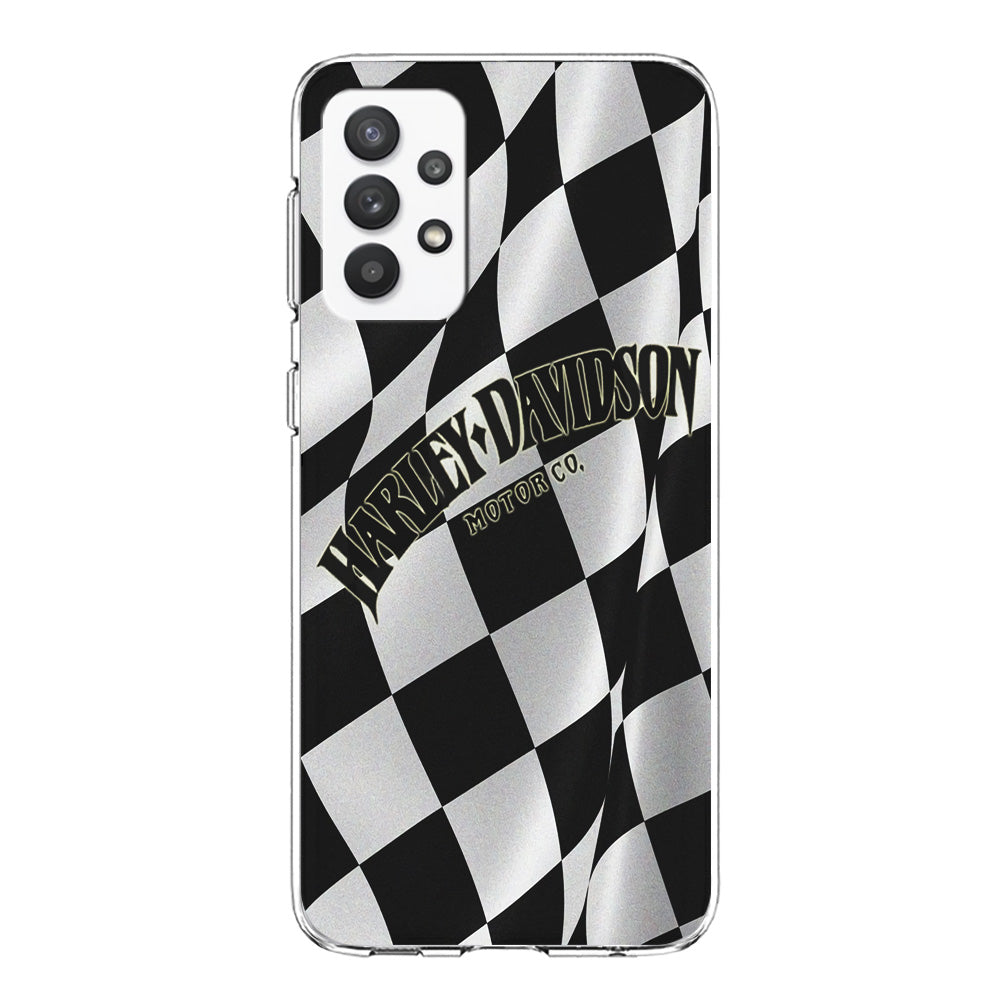 Harley Davidson Black White Flag Samsung Galaxy A32 Case