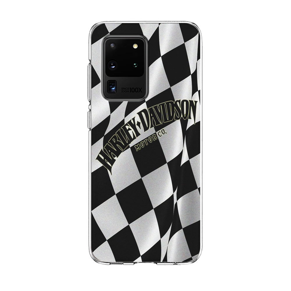 Harley Davidson Black White Flag Samsung Galaxy S20 Ultra Case