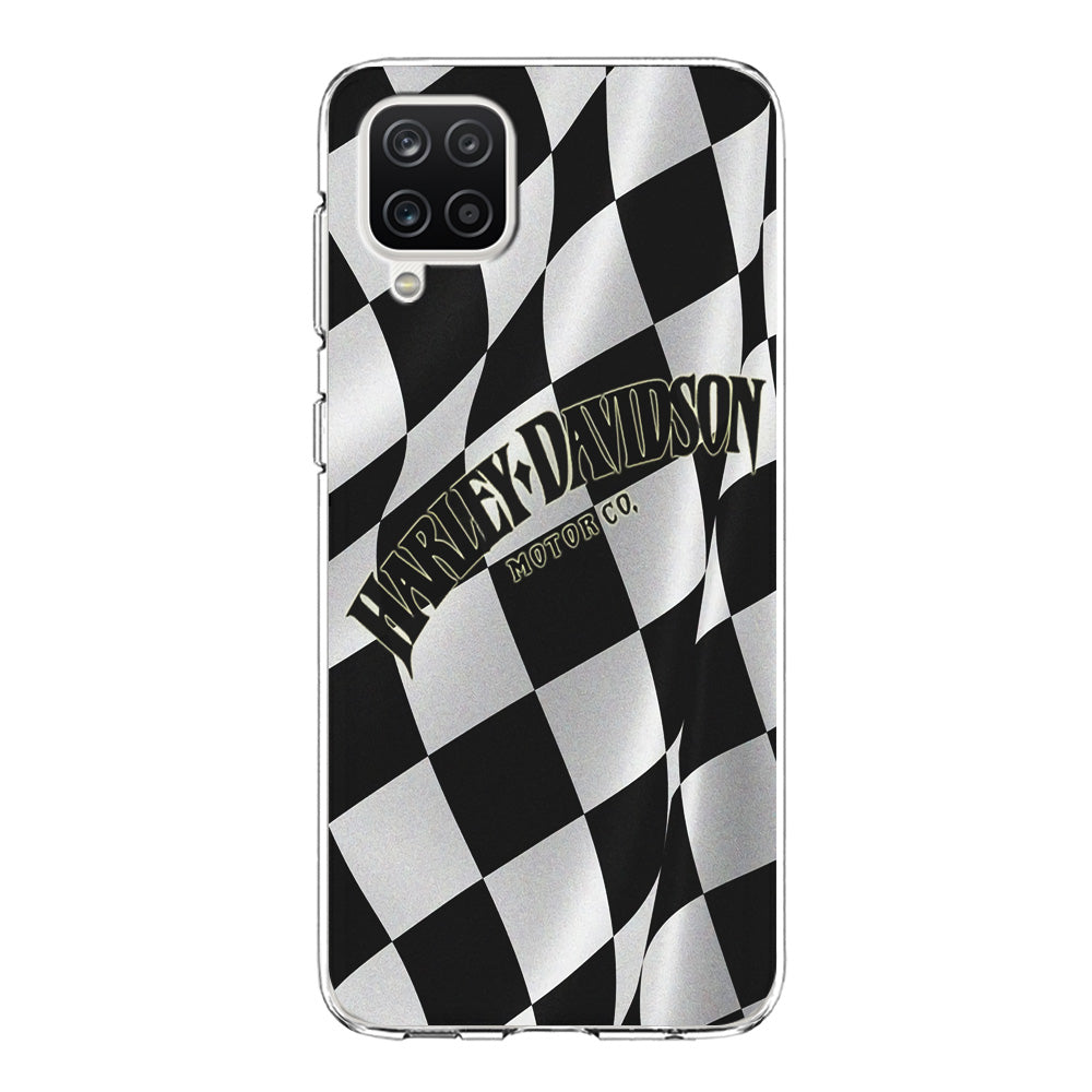 Harley Davidson Black White Flag Samsung Galaxy A12 Case